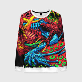 Женский свитшот 3D с принтом CS GO hyper beast skin в городе Новоалтайск, 100% полиэстер с мягким внутренним слоем | круглый вырез горловины, мягкая резинка на манжетах и поясе, свободная посадка по фигуре | awp | counter strike | cs go | cs go global offensive | hyper beast | skin cs | team cs | команды cs | скины оружия | скоростной зверь | хайпер бист