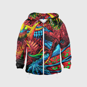Детская ветровка 3D с принтом CS GO hyper beast skin в городе Новоалтайск, 100% полиэстер | подол и капюшон оформлены резинкой с фиксаторами, по бокам два кармана без застежек, один потайной карман на груди | awp | counter strike | cs go | cs go global offensive | hyper beast | skin cs | team cs | команды cs | скины оружия | скоростной зверь | хайпер бист