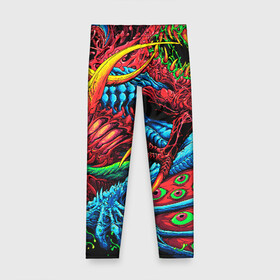Детские леггинсы 3D с принтом CS GO hyper beast skin в городе Новоалтайск, полиэстер 85%, спандекс 15% | эластичный пояс, зауженный крой | awp | counter strike | cs go | cs go global offensive | hyper beast | skin cs | team cs | команды cs | скины оружия | скоростной зверь | хайпер бист