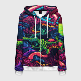 Мужская толстовка 3D на молнии с принтом CS GO hyper beast skin в городе Новоалтайск, 100% полиэстер | длина до линии бедра, манжеты и пояс оформлены мягкой тканевой резинкой, двухслойный капюшон со шнурком для регулировки, спереди молния, по бокам два кармана | awp | counter strike | cs go | cs go global offensive | hyper beast | skin cs | team cs | команды cs | скины оружия | скоростной зверь | хайпер бист