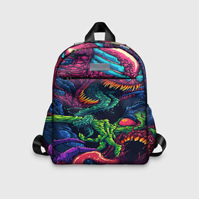 Детский рюкзак 3D с принтом CS GO hyper beast skin в городе Новоалтайск, 100% полиэстер | лямки с регулируемой длиной, сверху петелька, чтобы рюкзак можно было повесить на вешалку. Основное отделение закрывается на молнию, как и внешний карман. Внутри дополнительный карман. По бокам два дополнительных кармашка | awp | counter strike | cs go | cs go global offensive | hyper beast | skin cs | team cs | команды cs | скины оружия | скоростной зверь | хайпер бист