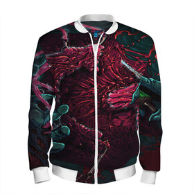 Мужской бомбер 3D с принтом CS GO hyper beast skin в городе Новоалтайск, 100% полиэстер | застегивается на молнию, по бокам два кармана без застежек, по низу бомбера и на воротнике - эластичная резинка | awp | counter strike | cs go | cs go global offensive | hyper beast | skin cs | team cs | команды cs | скины оружия | скоростной зверь | хайпер бист