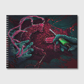 Альбом для рисования с принтом CS GO hyper beast skin в городе Новоалтайск, 100% бумага
 | матовая бумага, плотность 200 мг. | awp | counter strike | cs go | cs go global offensive | hyper beast | skin cs | team cs | команды cs | скины оружия | скоростной зверь | хайпер бист