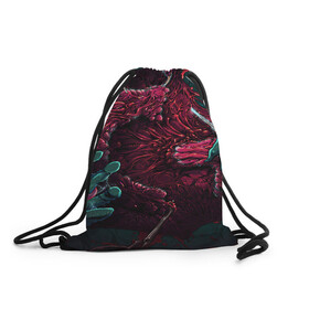 Рюкзак-мешок 3D с принтом CS GO hyper beast skin в городе Новоалтайск, 100% полиэстер | плотность ткани — 200 г/м2, размер — 35 х 45 см; лямки — толстые шнурки, застежка на шнуровке, без карманов и подкладки | awp | counter strike | cs go | cs go global offensive | hyper beast | skin cs | team cs | команды cs | скины оружия | скоростной зверь | хайпер бист