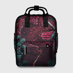 Женский рюкзак 3D с принтом CS GO hyper beast skin в городе Новоалтайск, 100% полиэстер | лямки с регулируемой длиной, сверху ручки, чтобы рюкзак нести как сумку. Основное отделение закрывается на молнию, как и внешний карман. Внутри два дополнительных кармана, один из которых закрывается на молнию. По бокам два дополнительных кармашка, куда поместится маленькая бутылочка
 | Тематика изображения на принте: awp | counter strike | cs go | cs go global offensive | hyper beast | skin cs | team cs | команды cs | скины оружия | скоростной зверь | хайпер бист