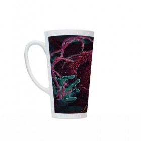 Кружка Латте с принтом CS GO hyper beast skin в городе Новоалтайск, Белая керамика | Объем 480 мл; Высота 150 мм; Диаметр 90 мм | Тематика изображения на принте: awp | counter strike | cs go | cs go global offensive | hyper beast | skin cs | team cs | команды cs | скины оружия | скоростной зверь | хайпер бист