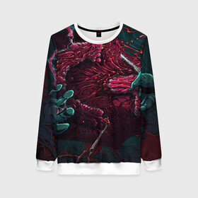 Женский свитшот 3D с принтом CS GO hyper beast skin в городе Новоалтайск, 100% полиэстер с мягким внутренним слоем | круглый вырез горловины, мягкая резинка на манжетах и поясе, свободная посадка по фигуре | awp | counter strike | cs go | cs go global offensive | hyper beast | skin cs | team cs | команды cs | скины оружия | скоростной зверь | хайпер бист