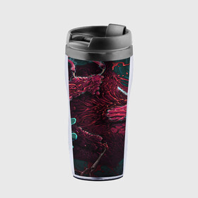 Термокружка-непроливайка с принтом CS GO hyper beast skin в городе Новоалтайск, внутренняя часть — пищевой пластик, наружная часть — прозрачный пластик, между ними — полиграфическая вставка с рисунком | объем — 350 мл, герметичная крышка | awp | counter strike | cs go | cs go global offensive | hyper beast | skin cs | team cs | команды cs | скины оружия | скоростной зверь | хайпер бист