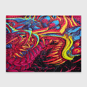 Обложка для студенческого билета с принтом CS GO hyper beast skin в городе Новоалтайск, натуральная кожа | Размер: 11*8 см; Печать на всей внешней стороне | Тематика изображения на принте: awp | counter strike | cs go | cs go global offensive | hyper beast | skin cs | team cs | команды cs | скины оружия | скоростной зверь | хайпер бист
