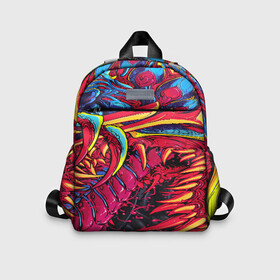 Детский рюкзак 3D с принтом CS GO hyper beast skin в городе Новоалтайск, 100% полиэстер | лямки с регулируемой длиной, сверху петелька, чтобы рюкзак можно было повесить на вешалку. Основное отделение закрывается на молнию, как и внешний карман. Внутри дополнительный карман. По бокам два дополнительных кармашка | awp | counter strike | cs go | cs go global offensive | hyper beast | skin cs | team cs | команды cs | скины оружия | скоростной зверь | хайпер бист