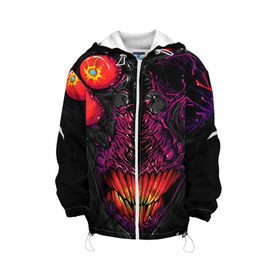 Детская куртка 3D с принтом CS GO hyper beast skin в городе Новоалтайск, 100% полиэстер | застежка — молния, подол и капюшон оформлены резинкой с фиксаторами, по бокам — два кармана без застежек, один потайной карман на груди, плотность верхнего слоя — 90 г/м2; плотность флисового подклада — 260 г/м2 | Тематика изображения на принте: 