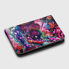Картхолдер с принтом с принтом CS GO hyper beast skin в городе Новоалтайск, натуральная матовая кожа | размер 7,3 х 10 см; кардхолдер имеет 4 кармана для карт; | awp | counter strike | cs go | cs go global offensive | hyper beast | skin cs | team cs | команды cs | скины оружия | скоростной зверь | хайпер бист