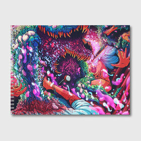 Альбом для рисования с принтом CS GO hyper beast skin в городе Новоалтайск, 100% бумага
 | матовая бумага, плотность 200 мг. | awp | counter strike | cs go | cs go global offensive | hyper beast | skin cs | team cs | команды cs | скины оружия | скоростной зверь | хайпер бист