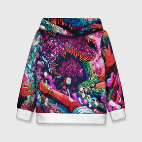 Детская толстовка 3D с принтом CS GO hyper beast skin в городе Новоалтайск, 100% полиэстер | двухслойный капюшон со шнурком для регулировки, мягкие манжеты на рукавах и по низу толстовки, спереди карман-кенгуру с мягким внутренним слоем | Тематика изображения на принте: awp | counter strike | cs go | cs go global offensive | hyper beast | skin cs | team cs | команды cs | скины оружия | скоростной зверь | хайпер бист