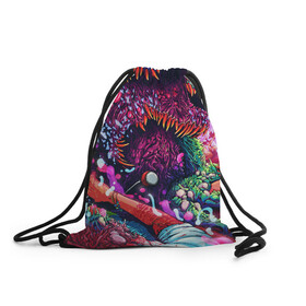 Рюкзак-мешок 3D с принтом CS GO hyper beast skin в городе Новоалтайск, 100% полиэстер | плотность ткани — 200 г/м2, размер — 35 х 45 см; лямки — толстые шнурки, застежка на шнуровке, без карманов и подкладки | awp | counter strike | cs go | cs go global offensive | hyper beast | skin cs | team cs | команды cs | скины оружия | скоростной зверь | хайпер бист