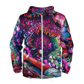 Мужская ветровка 3D с принтом CS GO hyper beast skin в городе Новоалтайск, 100% полиэстер | подол и капюшон оформлены резинкой с фиксаторами, два кармана без застежек по бокам, один потайной карман на груди | awp | counter strike | cs go | cs go global offensive | hyper beast | skin cs | team cs | команды cs | скины оружия | скоростной зверь | хайпер бист