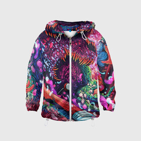 Детская ветровка 3D с принтом CS GO hyper beast skin в городе Новоалтайск, 100% полиэстер | подол и капюшон оформлены резинкой с фиксаторами, по бокам два кармана без застежек, один потайной карман на груди | awp | counter strike | cs go | cs go global offensive | hyper beast | skin cs | team cs | команды cs | скины оружия | скоростной зверь | хайпер бист