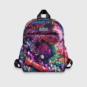 Детский рюкзак 3D с принтом CS GO hyper beast skin в городе Новоалтайск, 100% полиэстер | лямки с регулируемой длиной, сверху петелька, чтобы рюкзак можно было повесить на вешалку. Основное отделение закрывается на молнию, как и внешний карман. Внутри дополнительный карман. По бокам два дополнительных кармашка | awp | counter strike | cs go | cs go global offensive | hyper beast | skin cs | team cs | команды cs | скины оружия | скоростной зверь | хайпер бист