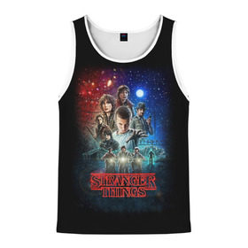 Мужская майка 3D с принтом Stranger Things в городе Новоалтайск, 100% полиэстер | круглая горловина, приталенный силуэт, длина до линии бедра. Пройма и горловина окантованы тонкой бейкой | beyond | eleven | hopper | jane | mike | stranger | things | wheeler | дастин | дела | джейн | загадочные | майк | одиннадцать | очень | события | странные | уилер | хендерсон | хоппер