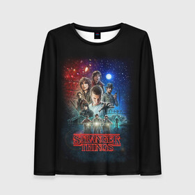 Женский лонгслив 3D с принтом Stranger Things в городе Новоалтайск, 100% полиэстер | длинные рукава, круглый вырез горловины, полуприлегающий силуэт | beyond | eleven | hopper | jane | mike | stranger | things | wheeler | дастин | дела | джейн | загадочные | майк | одиннадцать | очень | события | странные | уилер | хендерсон | хоппер
