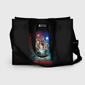 Сумка-шоппер 3D с принтом Stranger Things в городе Новоалтайск, 100% полиэстер | застегивается на металлическую кнопку; внутренний карман застегивается на молнию. Стенки укреплены специальным мягким материалом, чтобы защитить содержимое от несильных ударов
 | beyond | eleven | hopper | jane | mike | stranger | things | wheeler | дастин | дела | джейн | загадочные | майк | одиннадцать | очень | события | странные | уилер | хендерсон | хоппер
