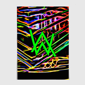 Постер с принтом ALAN WALKER DJ в городе Новоалтайск, 100% бумага
 | бумага, плотность 150 мг. Матовая, но за счет высокого коэффициента гладкости имеет небольшой блеск и дает на свету блики, но в отличии от глянцевой бумаги не покрыта лаком | alan walker | aw | electro | electro music | music | алан уокер | музыка | музыкант | электро | электронная музыка