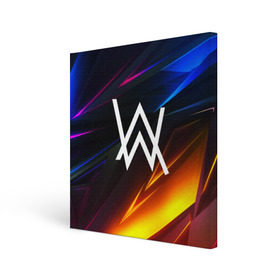 Холст квадратный с принтом ALAN WALKER STRIPES в городе Новоалтайск, 100% ПВХ |  | alan walker | aw | electro | electro music | music | алан уокер | музыка | музыкант | электро | электронная музыка