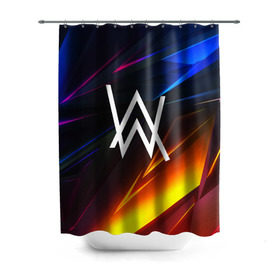 Штора 3D для ванной с принтом ALAN WALKER STRIPES в городе Новоалтайск, 100% полиэстер | плотность материала — 100 г/м2. Стандартный размер — 146 см х 180 см. По верхнему краю — пластиковые люверсы для креплений. В комплекте 10 пластиковых колец | alan walker | aw | electro | electro music | music | алан уокер | музыка | музыкант | электро | электронная музыка