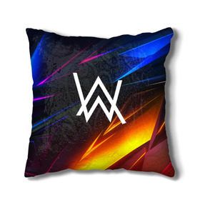 Подушка 3D с принтом ALAN WALKER STRIPES в городе Новоалтайск, наволочка – 100% полиэстер, наполнитель – холлофайбер (легкий наполнитель, не вызывает аллергию). | состоит из подушки и наволочки. Наволочка на молнии, легко снимается для стирки | alan walker | aw | electro | electro music | music | алан уокер | музыка | музыкант | электро | электронная музыка