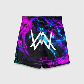 Детские спортивные шорты 3D с принтом ALAN WALKER в городе Новоалтайск,  100% полиэстер
 | пояс оформлен широкой мягкой резинкой, ткань тянется
 | Тематика изображения на принте: alan walker | aw | electro | electro music | music | алан уокер | музыка | музыкант | электро | электронная музыка