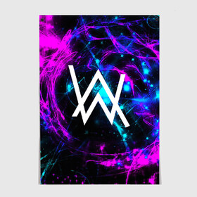 Постер с принтом ALAN WALKER в городе Новоалтайск, 100% бумага
 | бумага, плотность 150 мг. Матовая, но за счет высокого коэффициента гладкости имеет небольшой блеск и дает на свету блики, но в отличии от глянцевой бумаги не покрыта лаком | alan walker | aw | electro | electro music | music | алан уокер | музыка | музыкант | электро | электронная музыка