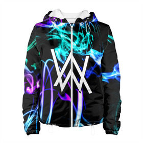 Женская куртка 3D с принтом ALAN WALKER в городе Новоалтайск, ткань верха — 100% полиэстер, подклад — флис | прямой крой, подол и капюшон оформлены резинкой с фиксаторами, два кармана без застежек по бокам, один большой потайной карман на груди. Карман на груди застегивается на липучку | alan walker | aw | electro | electro music | music | алан уокер | музыка | музыкант | электро | электронная музыка
