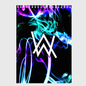 Скетчбук с принтом ALAN WALKER в городе Новоалтайск, 100% бумага
 | 48 листов, плотность листов — 100 г/м2, плотность картонной обложки — 250 г/м2. Листы скреплены сверху удобной пружинной спиралью | alan walker | aw | electro | electro music | music | алан уокер | музыка | музыкант | электро | электронная музыка