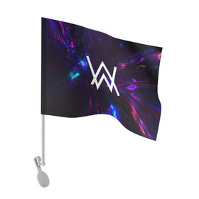 Флаг для автомобиля с принтом ALAN WALKER NEON в городе Новоалтайск, 100% полиэстер | Размер: 30*21 см | alan walker | aw | electro | electro music | music | алан уокер | музыка | музыкант | электро | электронная музыка