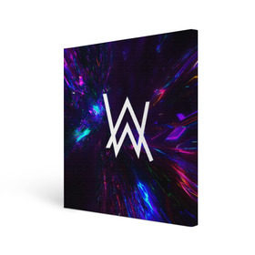 Холст квадратный с принтом ALAN WALKER NEON в городе Новоалтайск, 100% ПВХ |  | alan walker | aw | electro | electro music | music | алан уокер | музыка | музыкант | электро | электронная музыка
