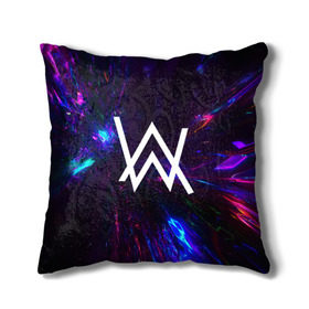 Подушка 3D с принтом ALAN WALKER NEON в городе Новоалтайск, наволочка – 100% полиэстер, наполнитель – холлофайбер (легкий наполнитель, не вызывает аллергию). | состоит из подушки и наволочки. Наволочка на молнии, легко снимается для стирки | alan walker | aw | electro | electro music | music | алан уокер | музыка | музыкант | электро | электронная музыка