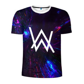 Мужская футболка 3D спортивная с принтом ALAN WALKER NEON в городе Новоалтайск, 100% полиэстер с улучшенными характеристиками | приталенный силуэт, круглая горловина, широкие плечи, сужается к линии бедра | Тематика изображения на принте: alan walker | aw | electro | electro music | music | алан уокер | музыка | музыкант | электро | электронная музыка