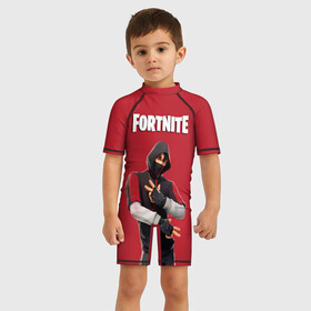 Детский купальный костюм 3D с принтом IKONIK FORTNITE в городе Новоалтайск, Полиэстер 85%, Спандекс 15% | застежка на молнии на спине | 10 | battle | fort | fortnite | ikonik | royale | season | битва | иконик | королевская | сезон | форт | фортнайт