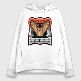 Женское худи Oversize хлопок с принтом King Cobra Королевские кобры в городе Новоалтайск, френч-терри — 70% хлопок, 30% полиэстер. Мягкий теплый начес внутри —100% хлопок | боковые карманы, эластичные манжеты и нижняя кромка, капюшон на магнитной кнопке | design | logo | mascot | герои | дикий | звери | змея | зубы | киберспорт | спортивная | стиль | талисман | фитнес | форма | футбол | яркие