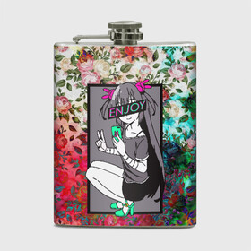 Фляга с принтом Enjoy Anime Flowers в городе Новоалтайск, металлический корпус | емкость 0,22 л, размер 125 х 94 мм. Виниловая наклейка запечатывается полностью | anime | aquarell | enjoy | flowers | glitch | retrowave | sad | sadness | vaporwave | акварель | аниме | анимэ | глитч | глич | грустно | грустный | грусть | надписи | цветы