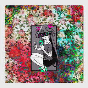 Магнитный плакат 3Х3 с принтом Enjoy Anime Flowers в городе Новоалтайск, Полимерный материал с магнитным слоем | 9 деталей размером 9*9 см | Тематика изображения на принте: anime | aquarell | enjoy | flowers | glitch | retrowave | sad | sadness | vaporwave | акварель | аниме | анимэ | глитч | глич | грустно | грустный | грусть | надписи | цветы