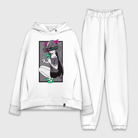 Женский костюм хлопок Oversize с принтом Enjoy Anime Art в городе Новоалтайск,  |  | anime | aquarell | enjoy | flowers | glitch | retrowave | sad | sadness | vaporwave | акварель | аниме | анимэ | глитч | глич | грустно | грустный | грусть | надписи | цветы