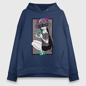 Женское худи Oversize хлопок с принтом Enjoy Anime Art в городе Новоалтайск, френч-терри — 70% хлопок, 30% полиэстер. Мягкий теплый начес внутри —100% хлопок | боковые карманы, эластичные манжеты и нижняя кромка, капюшон на магнитной кнопке | anime | aquarell | enjoy | flowers | glitch | retrowave | sad | sadness | vaporwave | акварель | аниме | анимэ | глитч | глич | грустно | грустный | грусть | надписи | цветы