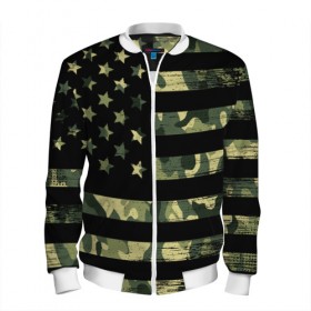 Мужской бомбер 3D с принтом American Flag Camo в городе Новоалтайск, 100% полиэстер | застегивается на молнию, по бокам два кармана без застежек, по низу бомбера и на воротнике - эластичная резинка | eagle | states | united | usa | армейские | армия | камуфляж | орел | служба | снайпер | соединенных | солдат | сша | форма | штатов