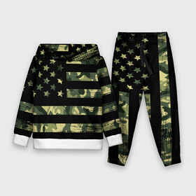 Детский костюм 3D (с толстовкой) с принтом American Flag Camo в городе Новоалтайск,  |  | eagle | states | united | usa | армейские | армия | камуфляж | орел | служба | снайпер | соединенных | солдат | сша | форма | штатов