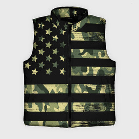 Мужской жилет утепленный 3D с принтом American Flag Camo в городе Новоалтайск,  |  | eagle | states | united | usa | армейские | армия | камуфляж | орел | служба | снайпер | соединенных | солдат | сша | форма | штатов