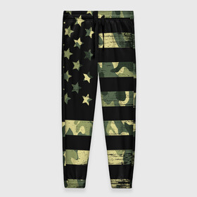 Женские брюки 3D с принтом American Flag Camo в городе Новоалтайск, полиэстер 100% | прямой крой, два кармана без застежек по бокам, с мягкой трикотажной резинкой на поясе и по низу штанин. В поясе для дополнительного комфорта — широкие завязки | eagle | states | united | usa | армейские | армия | камуфляж | орел | служба | снайпер | соединенных | солдат | сша | форма | штатов