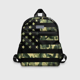Детский рюкзак 3D с принтом American Flag Camo в городе Новоалтайск, 100% полиэстер | лямки с регулируемой длиной, сверху петелька, чтобы рюкзак можно было повесить на вешалку. Основное отделение закрывается на молнию, как и внешний карман. Внутри дополнительный карман. По бокам два дополнительных кармашка | eagle | states | united | usa | армейские | армия | камуфляж | орел | служба | снайпер | соединенных | солдат | сша | форма | штатов