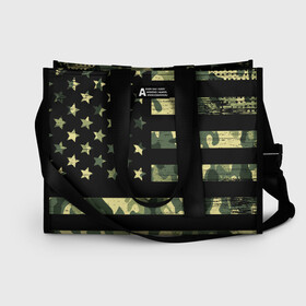 Сумка-шоппер 3D с принтом American Flag Camo в городе Новоалтайск, 100% полиэстер | застегивается на металлическую кнопку; внутренний карман застегивается на молнию. Стенки укреплены специальным мягким материалом, чтобы защитить содержимое от несильных ударов
 | eagle | states | united | usa | армейские | армия | камуфляж | орел | служба | снайпер | соединенных | солдат | сша | форма | штатов