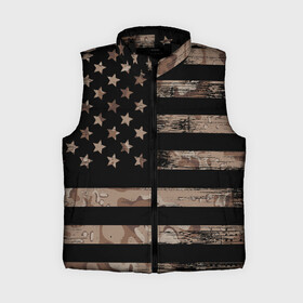 Женский жилет утепленный 3D с принтом American Flag Camo в городе Новоалтайск,  |  | eagle | states | united | usa | армейские | армия | камуфляж | орел | служба | снайпер | соединенных | солдат | сша | форма | штатов